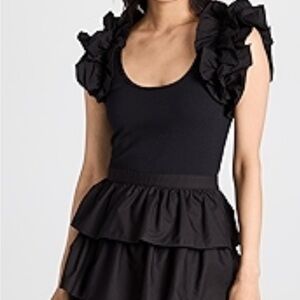 Ulla Johnson Black Ruffle Mini Dress size 2